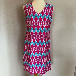 Aryeh Womens Sleeveless Dress Size Large Pink and Teal